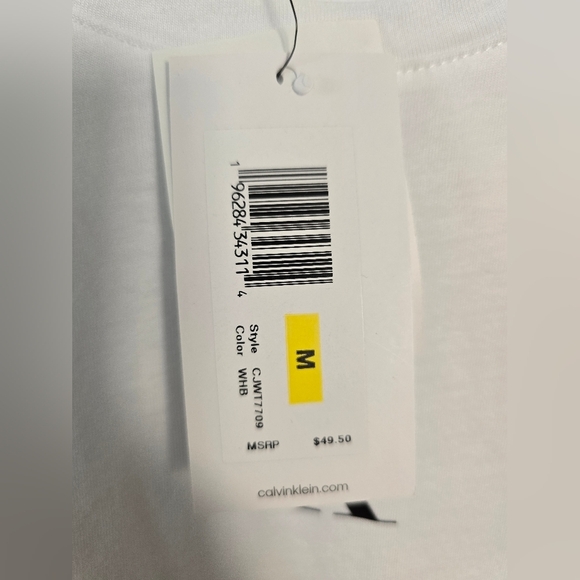 Calvin Klein Jeans Basic Logo White T Shirt Essential Soft Cotton Modal Size M - Picture 2 of 6